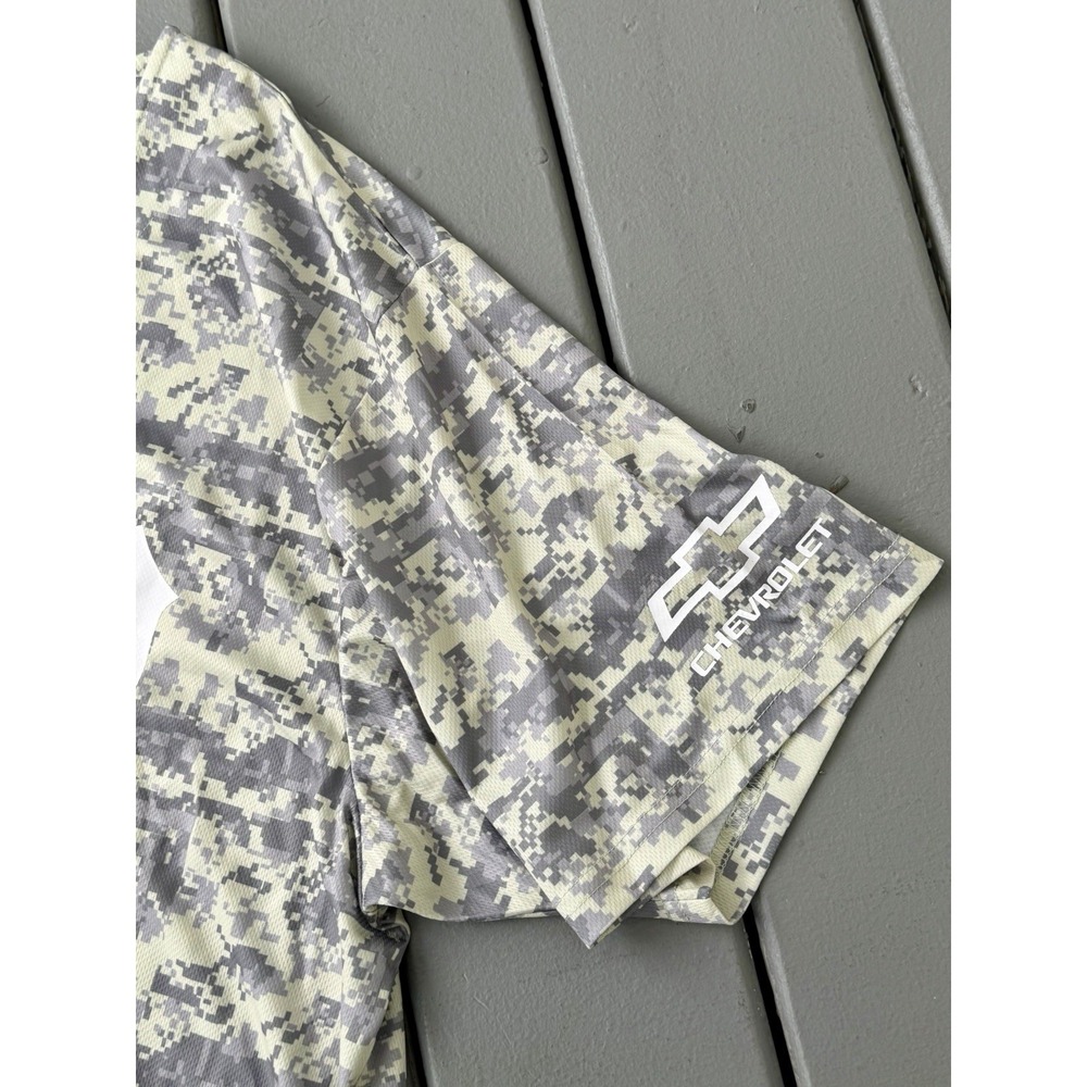 Detroit Tigers Camo Button Down Jersey XL Chevrolet Logo Promo Vintagecore - Picture 2 of 5